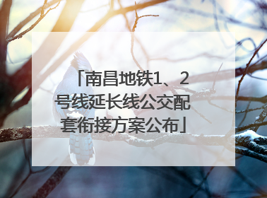 南昌地铁1、2号线延长线公交配套衔接方案公布