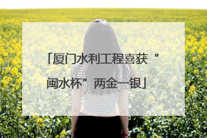 厦门水利工程喜获“闽水杯”两金一银