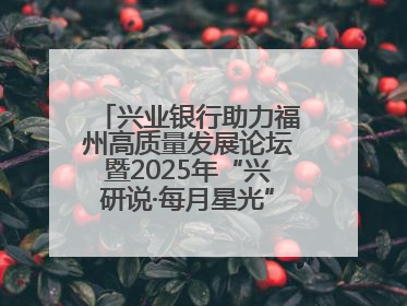 兴业银行助力福州高质量发展论坛暨2025年“兴研说·每月星光”活动举办