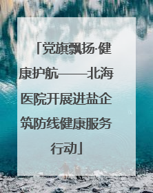 党旗飘扬·健康护航——北海医院开展进盐企筑防线健康服务行动