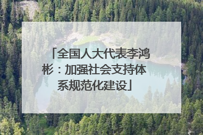 全国人大代表李鸿彬：加强社会支持体系规范化建设