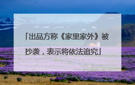 出品方称《家里家外》被抄袭，表示将依法追究