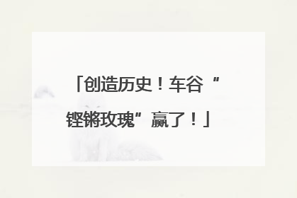 创造历史！车谷“铿锵玫瑰”赢了！