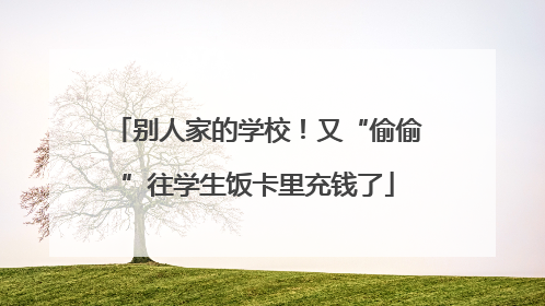 别人家的学校！又“偷偷”往学生饭卡里充钱了