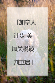 加拿大让步 美加关税谈判重启