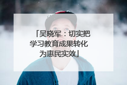 吴晓军：切实把学习教育成果转化为惠民实效