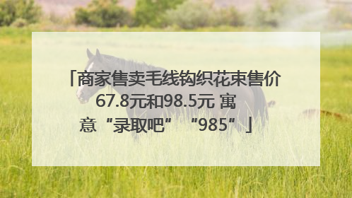 商家售卖毛线钩织花束售价67.8元和98.5元 寓意“录取吧”“985”