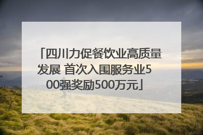 四川力促餐饮业高质量发展 首次入围服务业500强奖励500万元