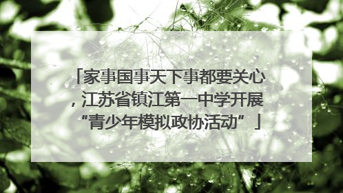 家事国事天下事都要关心，江苏省镇江第一中学开展“青少年模拟政协活动”