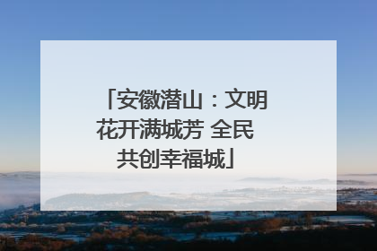 安徽潜山：文明花开满城芳 全民共创幸福城
