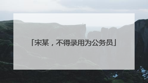 宋某，不得录用为公务员