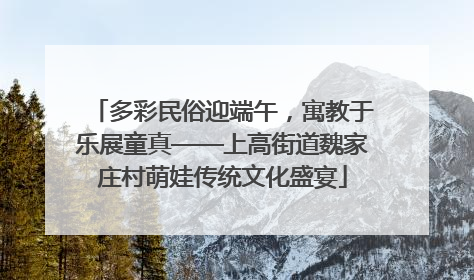 多彩民俗迎端午，寓教于乐展童真——上高街道魏家庄村萌娃传统文化盛宴