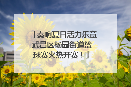 奏响夏日活力乐章 武昌区杨园街道篮球赛火热开赛！
