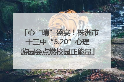 心“晴”盛宴！株洲市十三中“5.20”心理游园会点燃校园正能量