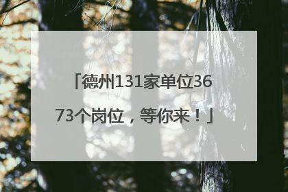 德州131家单位3673个岗位，等你来！