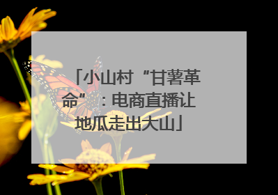 小山村“甘薯革命”：电商直播让地瓜走出大山
