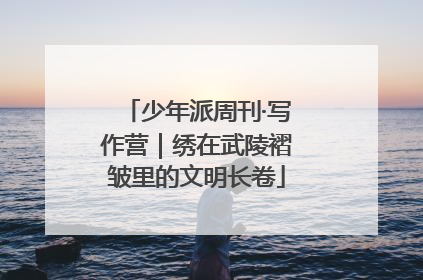 少年派周刊·写作营｜绣在武陵褶皱里的文明长卷