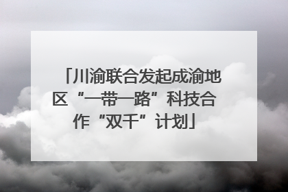 川渝联合发起成渝地区“一带一路”科技合作“双千”计划