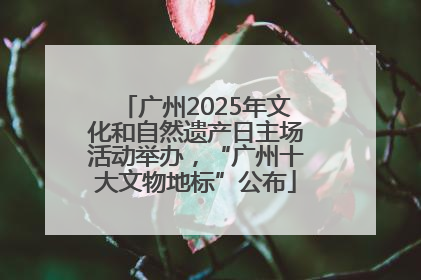 广州2025年文化和自然遗产日主场活动举办，“广州十大文物地标”公布