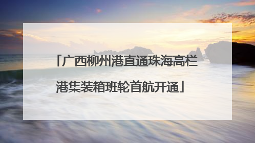 广西柳州港直通珠海高栏港集装箱班轮首航开通