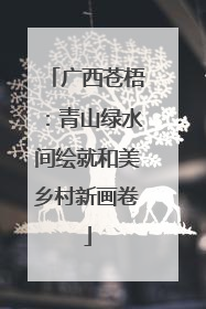 广西苍梧：青山绿水间绘就和美乡村新画卷