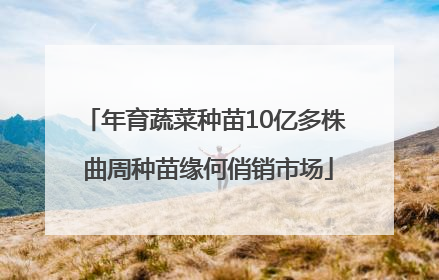 年育蔬菜种苗10亿多株 曲周种苗缘何俏销市场
