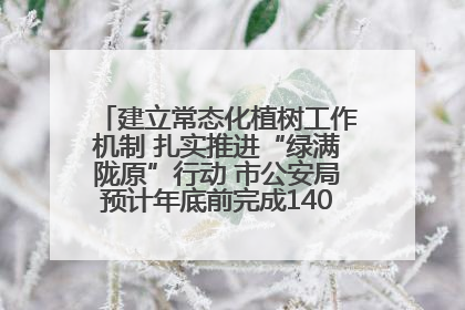 建立常态化植树工作机制 扎实推进“绿满陇原”行动 市公安局预计年底前完成1402亩绿化任务