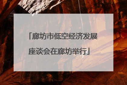 廊坊市低空经济发展座谈会在廊坊举行