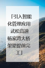 引入智能化管理应用 武松高速杨家湾大桥架梁提前完工