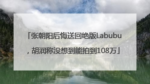 张朝阳后悔送回绝版Labubu，胡润称没想到能拍到108万