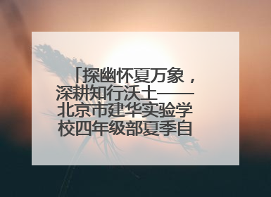 探幽怀夏万象，深耕知行沃土——北京市建华实验学校四年级部夏季自然空间课程纪实