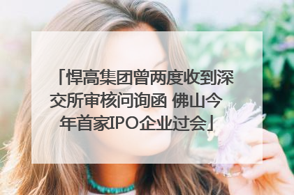 悍高集团曾两度收到深交所审核问询函 佛山今年首家IPO企业过会