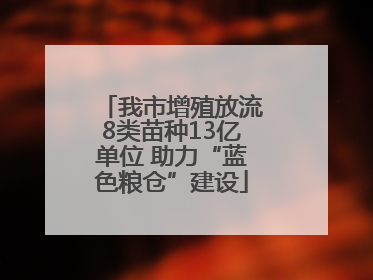 我市增殖放流8类苗种13亿单位 助力“蓝色粮仓”建设