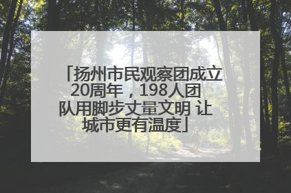 扬州市民观察团成立20周年，198人团队用脚步丈量文明 让城市更有温度