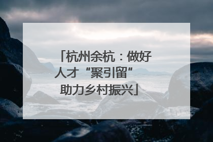 杭州余杭：做好人才“聚引留” 助力乡村振兴