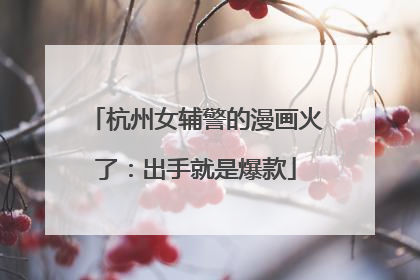 杭州女辅警的漫画火了：出手就是爆款