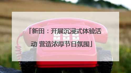 新田：开展沉浸式体验活动 营造浓厚节日氛围