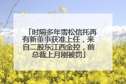 时隔多年雪松信托再有新董事获准上任，来自二股东江西金控，前总裁上月刚被罚