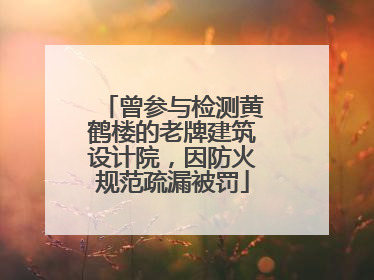曾参与检测黄鹤楼的老牌建筑设计院，因防火规范疏漏被罚