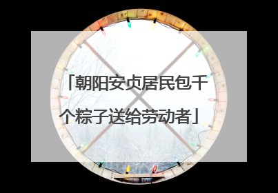 朝阳安贞居民包千个粽子送给劳动者
