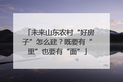 未来山东农村“好房子”怎么建？既要有“里”也要有“面”