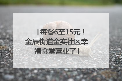 每餐6至15元！金辰街道金实社区幸福食堂营业了