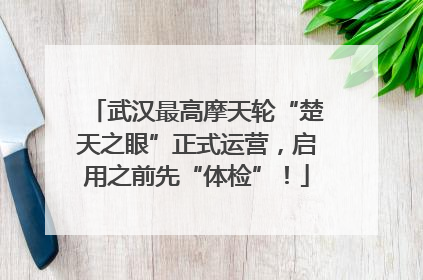 武汉最高摩天轮“楚天之眼”正式运营，启用之前先“体检”！