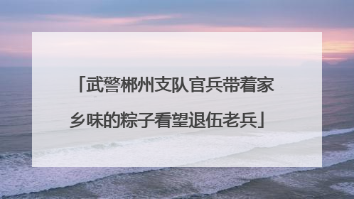 武警郴州支队官兵带着家乡味的粽子看望退伍老兵