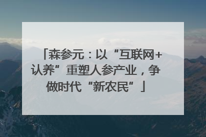 森参元：以“互联网+认养”重塑人参产业，争做时代“新农民”