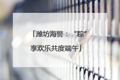 潍坊海警：“粽”享欢乐共度端午