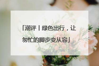 潮评丨绿色出行，让匆忙的脚步变从容