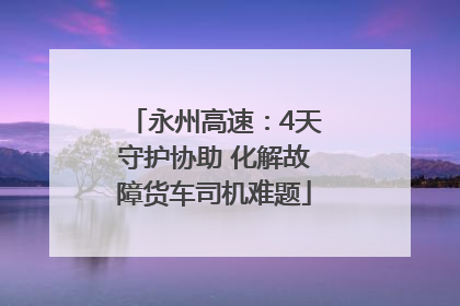 永州高速：4天守护协助 化解故障货车司机难题
