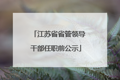 江苏省省管领导干部任职前公示