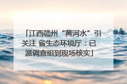 江西赣州“黄河水”引关注 省生态环境厅：已派调查组到现场核实